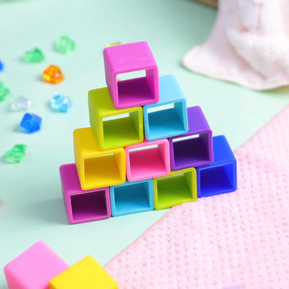 Soft Silicone Cube-the-Builder